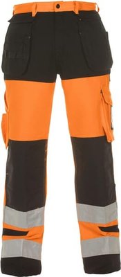 Vêtements et protections - Vêtement  - Pantalons, 4XL, 64, Hi-Vis, orange-noir Trendy High Visible Line by, Hydrowear