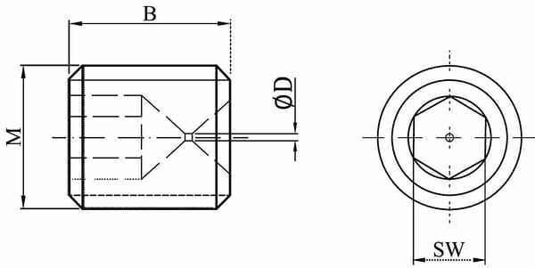 Pièces agricoles - Hydraulique - Vis de réglage M6 Ø 1,2 mm Aci