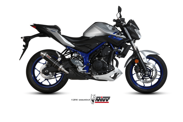 Pièces Quad & Motos - Pièces communes - Silencieux MIVV GP inox noir casquette carbone Yamaha MT-03