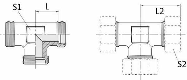 Pièces agricoles - Hydraulique - Té 15L