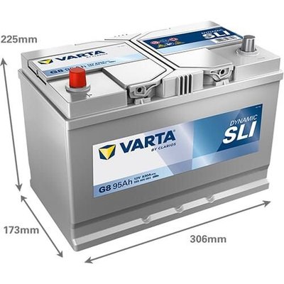 Pièces agricoles - Eclairage - Batterie 12V 95Ah 830A G8 VARTA Dynamic SLI