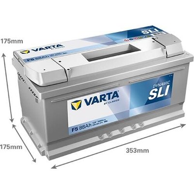 Pièces agricoles - Eclairage - Batterie 12V 88Ah 740A F5 VARTA Dynamic SLI