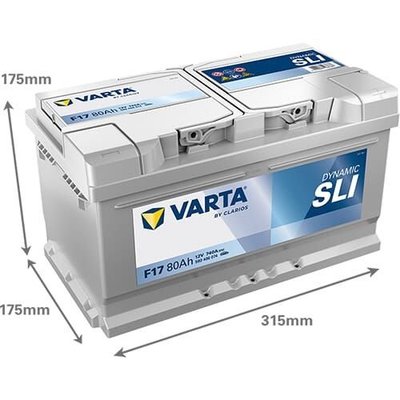 Pièces agricoles - Eclairage - Batterie 12V 80Ah 740A F17 VARTA Dynamic SLI