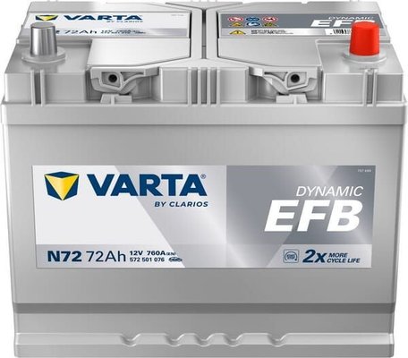 Pièces agricoles - Eclairage - Batterie 12V 72Ah 760A N72 VARTA Dynamic EFB