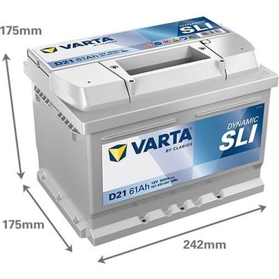Pièces agricoles - Eclairage - Batterie 12V 61Ah 600A D21 VARTA Dynamic SLI