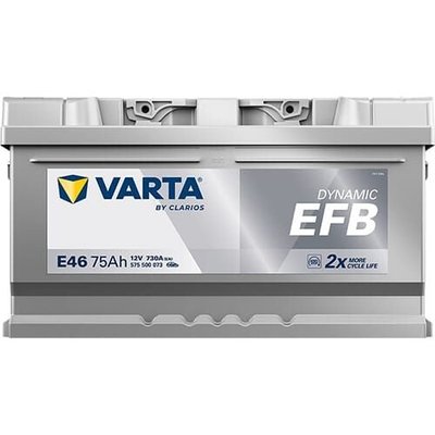 Pièces agricoles - Eclairage - Batterie 12V 75Ah 730A E46 VARTA Dynamic EFB