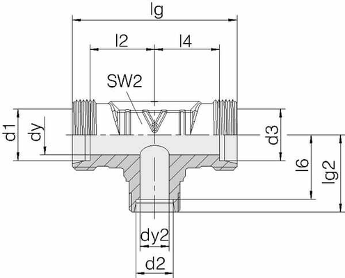 Pièces agricoles - Hydraulique - Té 15L-12L-12L