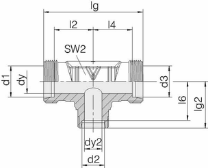 Pièces agricoles - Hydraulique - Té 15L-12L-12L