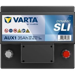 Pièces agricoles - Eclairage - Batterie 12V 35Ah 520A AUX 1 VARTA Dynamique AUX