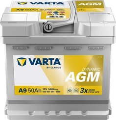 Pièces agricoles - Eclairage - Batterie 12V 50Ah 540A A9 VARTA Dynamic AGM