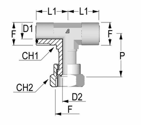 Pièces agricoles - Hydraulique - Raccord T orientable UNF 1 3/16 ORFS