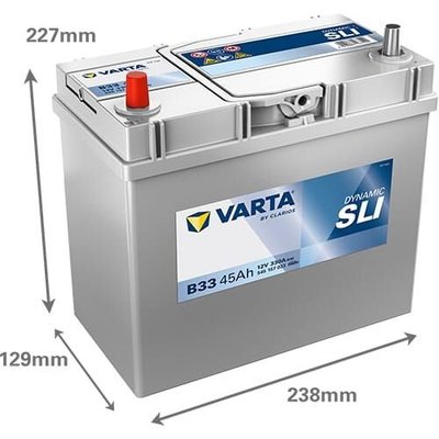 Pièces agricoles - Eclairage - Batterie 12V 45Ah 330A B33 VARTA Dynamic SLI