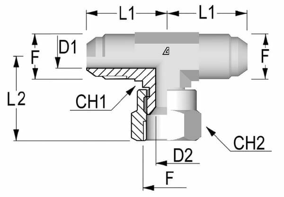 Pièces agricoles - Hydraulique - Raccord T orientable JIC/UNF 1 1/16