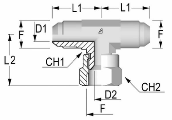Pièces agricoles - Hydraulique - Raccord T orientable JIC/UNF 1 1/16