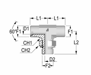 Pièces agricoles - Hydraulique - Racc. en L régl. male 1/2" BSP