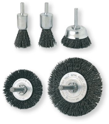 Equipement d'atelier - Equipement d'atelier divers - Lot de 5 brosses sur tige diamètre 6 mm (par 1)