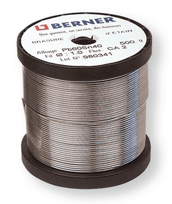 Equipement d'atelier - Equipement d'atelier divers - Bobine soudure étain diamètre 2 mm 500 g âme auto-nettoyante (par 1)