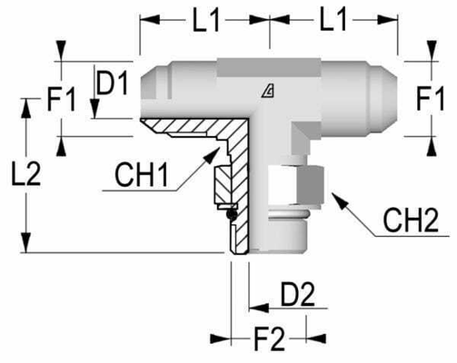 Pièces agricoles - Hydraulique - Raccord T orientable JIC/UNF 1/2