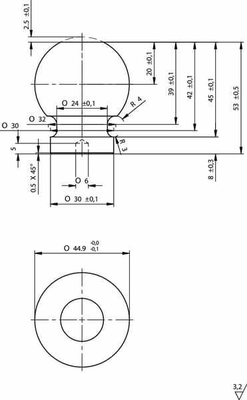 Pièces agricoles - Hydraulique - Tige avec rotule D45