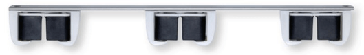 Support mural sur rail inox pour 3 manches Ø 9 - 35 mm (par 1)