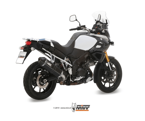 Pièces Quad & Motos - Pièces communes - Silencieux MIVV Speed Edge inox brossé noir/casquette carbone Suzuki DL1000 V-Strom