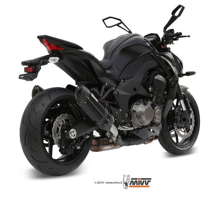 Pièces Quad & Motos - Pièces communes - Silencieux double MIVV Suono inox brossé noir/casquette carbone Kawasaki Z1000