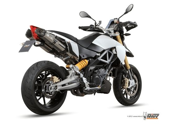 Pièces Quad & Motos - Pièces communes - Silencieux double MIVV Suono inox/casquette carbone Aprilia Dorsoduro 1200