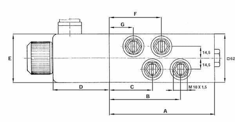 Pièces agricoles - Hydraulique - Valve électrique 6/2 12V