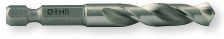 Foret métaux 338 hss 6 pans 1/4'' 6 mm (par 1)