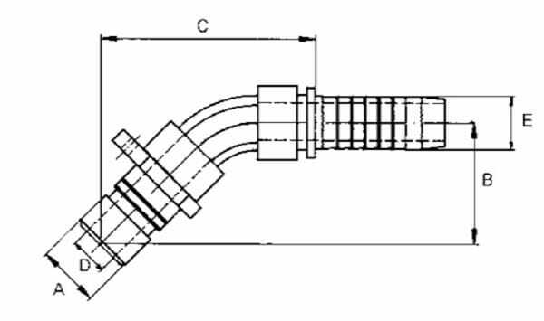Pièces agricoles - Hydraulique - Embout WEO 45° DN06-10 mm