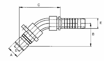 Pièces agricoles - Hydraulique - Embout WEO 45° DN06-10 mm