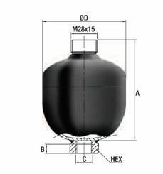 Pièces agricoles - Hydraulique - Accumulateur 0,5 L210/15