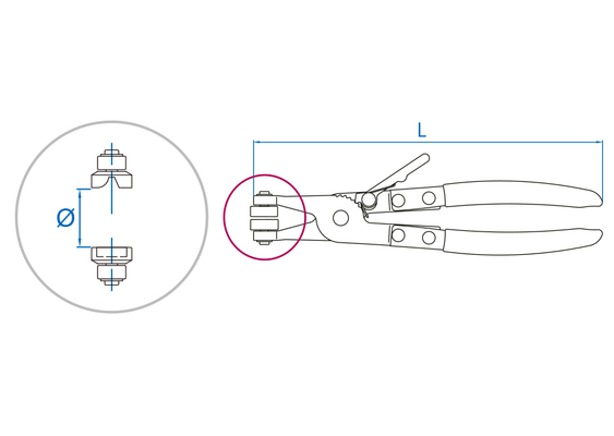Outils - Outils divers - Pince pour collier auto-serrants droite