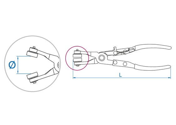 Outils - Outils divers - Pince pour colliers autoserrants inclinées à 45°