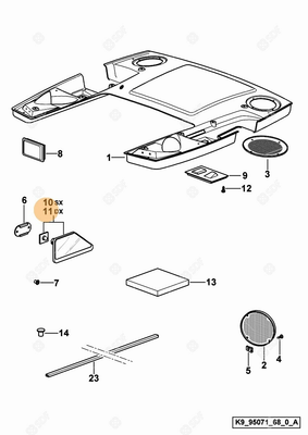 Pièces agricoles - Cabine et structure - miroir - dx/rh/re Deutz-Fahr origine