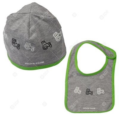 Pièces agricoles - Merchandising - Ensemble bavoir et casquette, 0-3 mois Deutz-Fahr origine