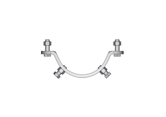 Materiels - Accessoires 0Kg-5Kg - DEMI BRIDE RONDE ANTI ROTATION D.140MM (2 VIS DE SERRAGE)