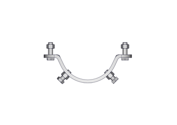 Materiels - Accessoires 0Kg-5Kg - DEMI BRIDE RONDE ANTI ROTATION D.140MM (2 VIS DE SERRAGE)