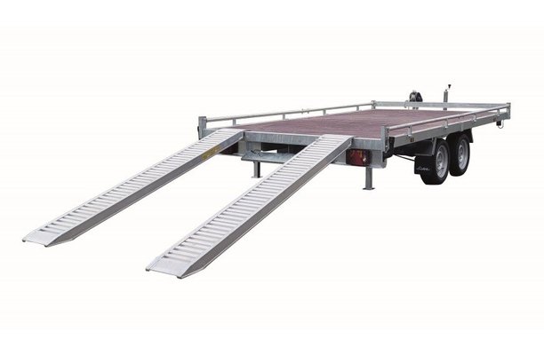 Materiels - Remorque plateau - PLATEAU FIXE ROUES DESSOUS 410x210 freiné 2 essieux PTAC:2500 kg