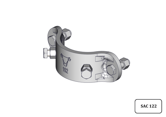 Accessoires et options matériel  - Matériel d'élevage - autre - DEMI BRIDE RONDE NUE ANTI ROTATION D.102MM (2 VIS DE SERRAGE)
