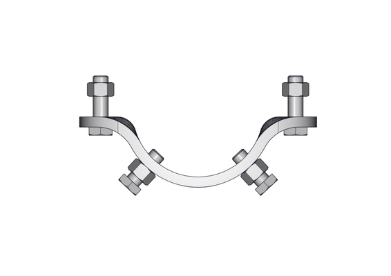 Accessoires et options matériel  - Matériel d'élevage - autre - DEMI BRIDE RONDE NUE ANTI ROTATION D.102MM (2 VIS DE SERRAGE)