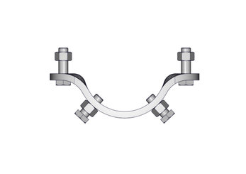 Accessoires et options matériel  - Matériel d'élevage - autre - DEMI BRIDE RONDE NUE ANTI ROTATION D.102MM (2 VIS DE SERRAGE)