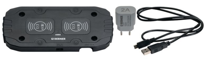 Electroportatif - Electroportatif divers et accessoires - Système de charge sans fil double avec câble et adaptateur 2A (par 1)