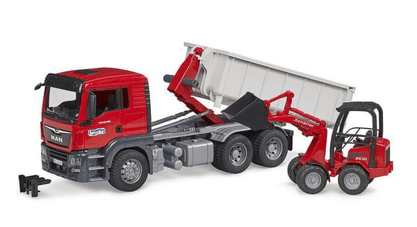 Loisirs - Jouets - Camion avec conteneur Roll-Off et chargeur compact Schäffer 2630 MAN TGS