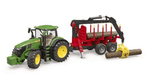 John Deere 7R 350 avec remorque à grumes
