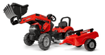 Tractopelle Case IH avec remorque