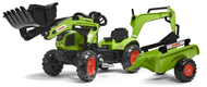 Tractopelle Claas avec excavatrice et remorque