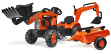 Tractopelle Kubota avec excavatrice et remorque