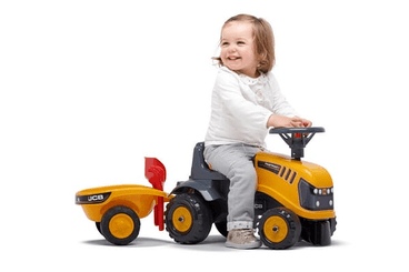 Loisirs - Jouets - Porteur chantier JCB avec remorque, pelle et rateau