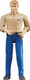 Homme avec pantalon bleu